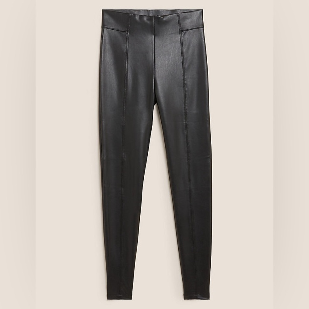 M&S Collection: Leather Look High Waisted Leggings